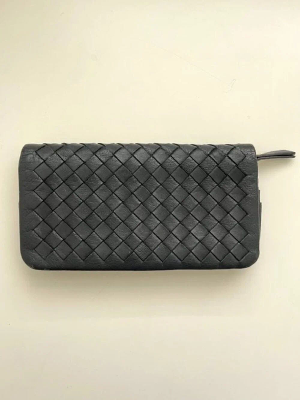 Christopher Kon Black Woven Leather Wallet